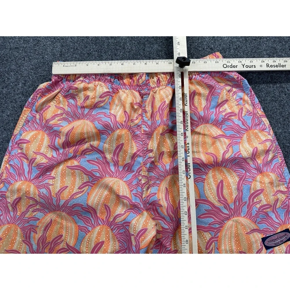 Vineyard Vines Mens Swim Trunks Shorts Medium Colorful Orange Pink Graphic Ocean